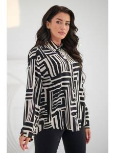 BIG koszula wzorzysta elegancka z mankietem