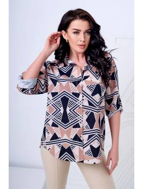 BIG koszula wzorzysta 3/4