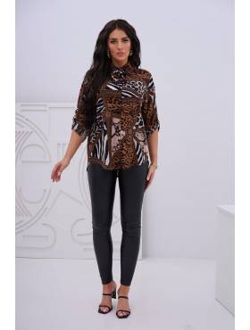 BIG koszula wzorzysta 3/4