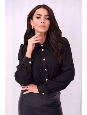 koszula z ozdobnymi guzikami, perła lub dżet
