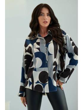 BIG koszula wzorzysta elegancka z mankietem