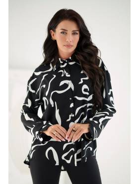 BIG koszula wzorzysta elegancka z mankietem