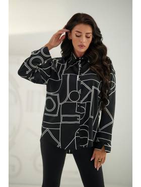 BIG koszula wzorzysta elegancka z mankietem