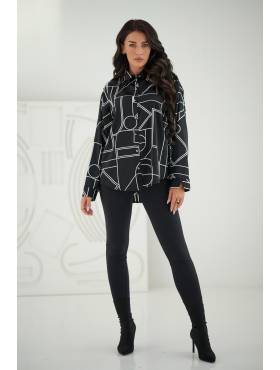 BIG koszula wzorzysta elegancka z mankietem