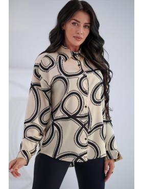 BIG koszula wzorzysta elegancka z mankietem