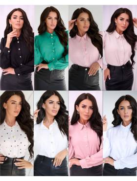 koszula z ozdobnymi guzikami, perła lub dżet